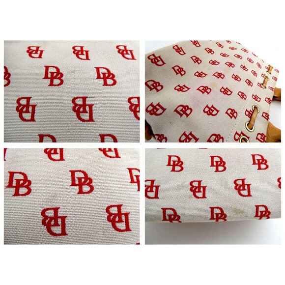 Dooney & Bourke Chalk Red Canvas & Leather Small Tote - Picture 9 of 15